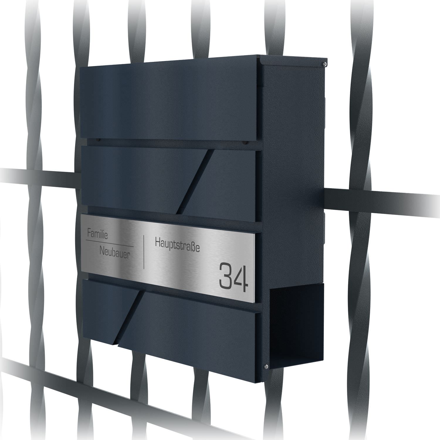 Zenith letterbox and fence mount - laser engraving personalised stainless steel letterbox