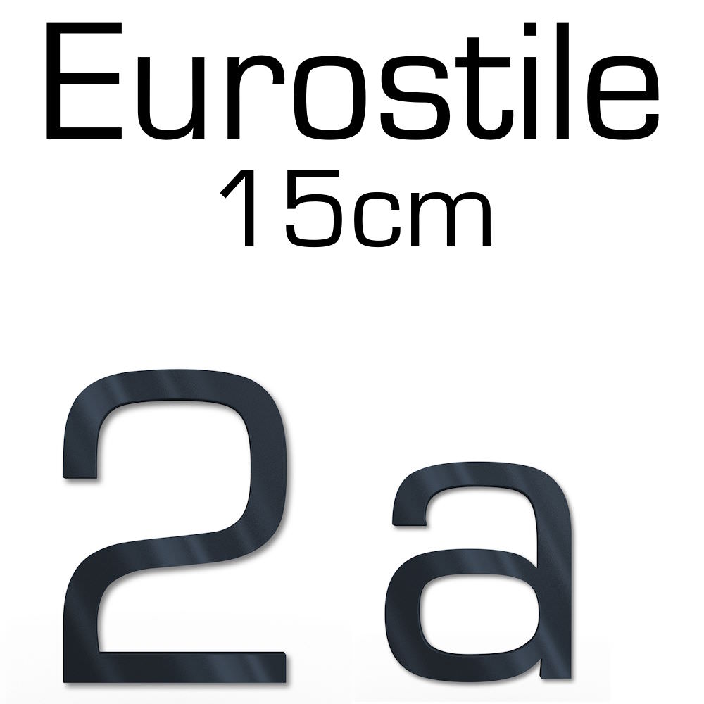 Eurostile house number made of solid steel in RAL7016 anthracite - height 15 cm