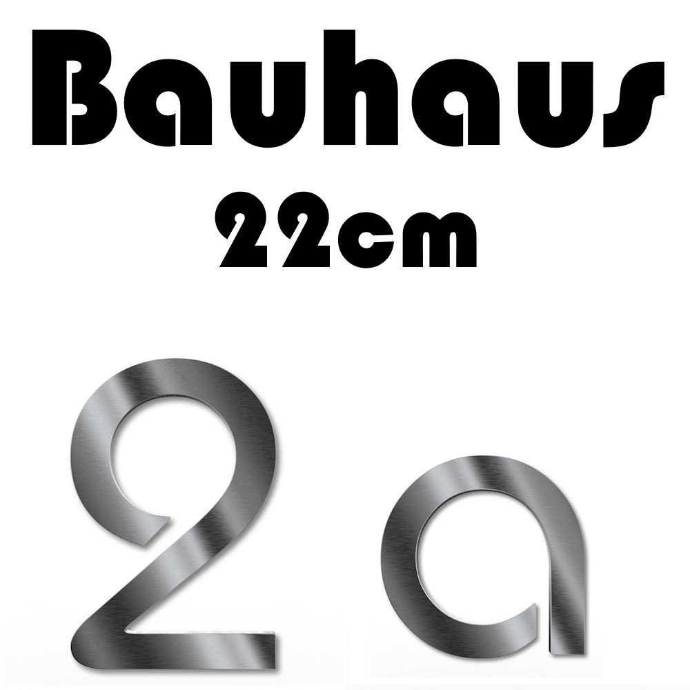 Numero civico Bauhaus in acciaio inox - altezza 22 cm