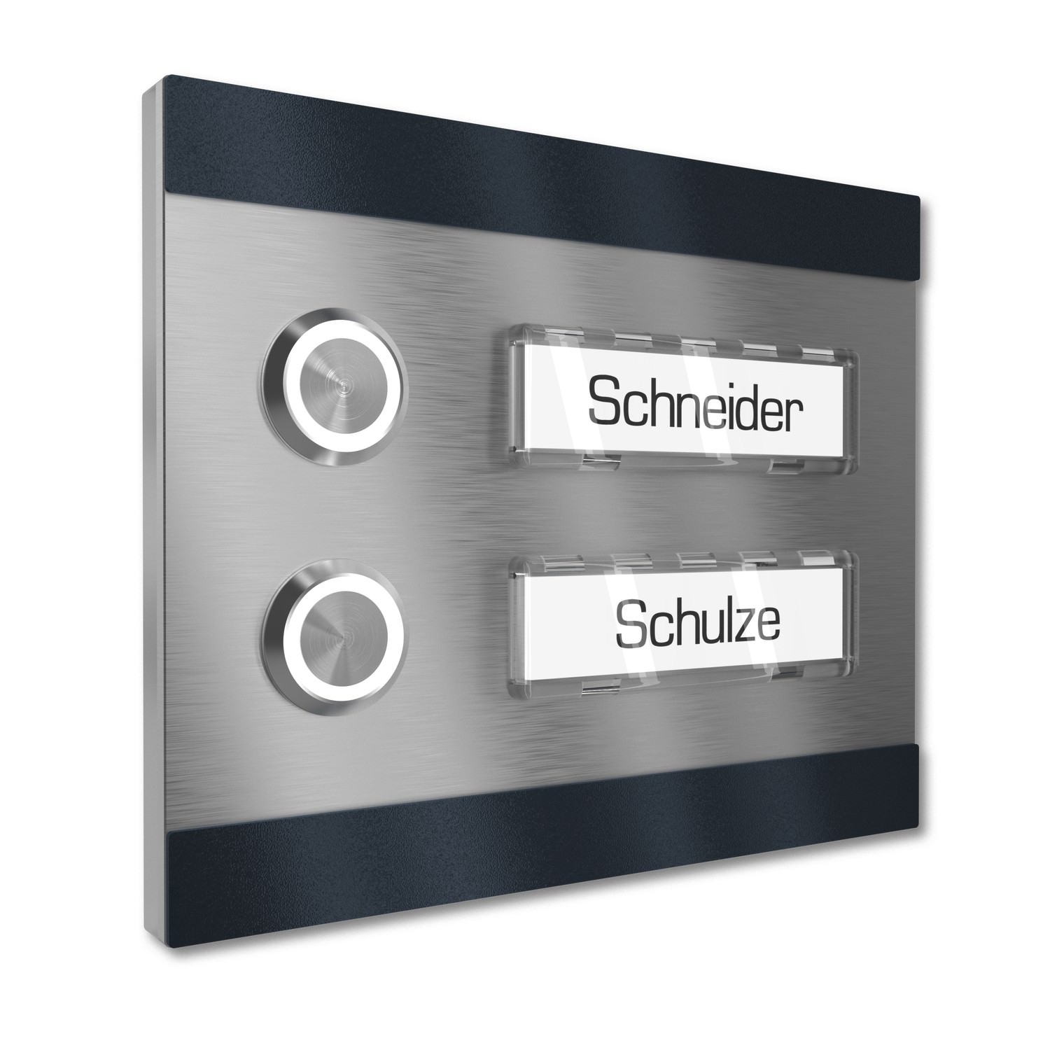 Multi-family doorbell 2 Nameplate RAL7016 140x115mm Design 3