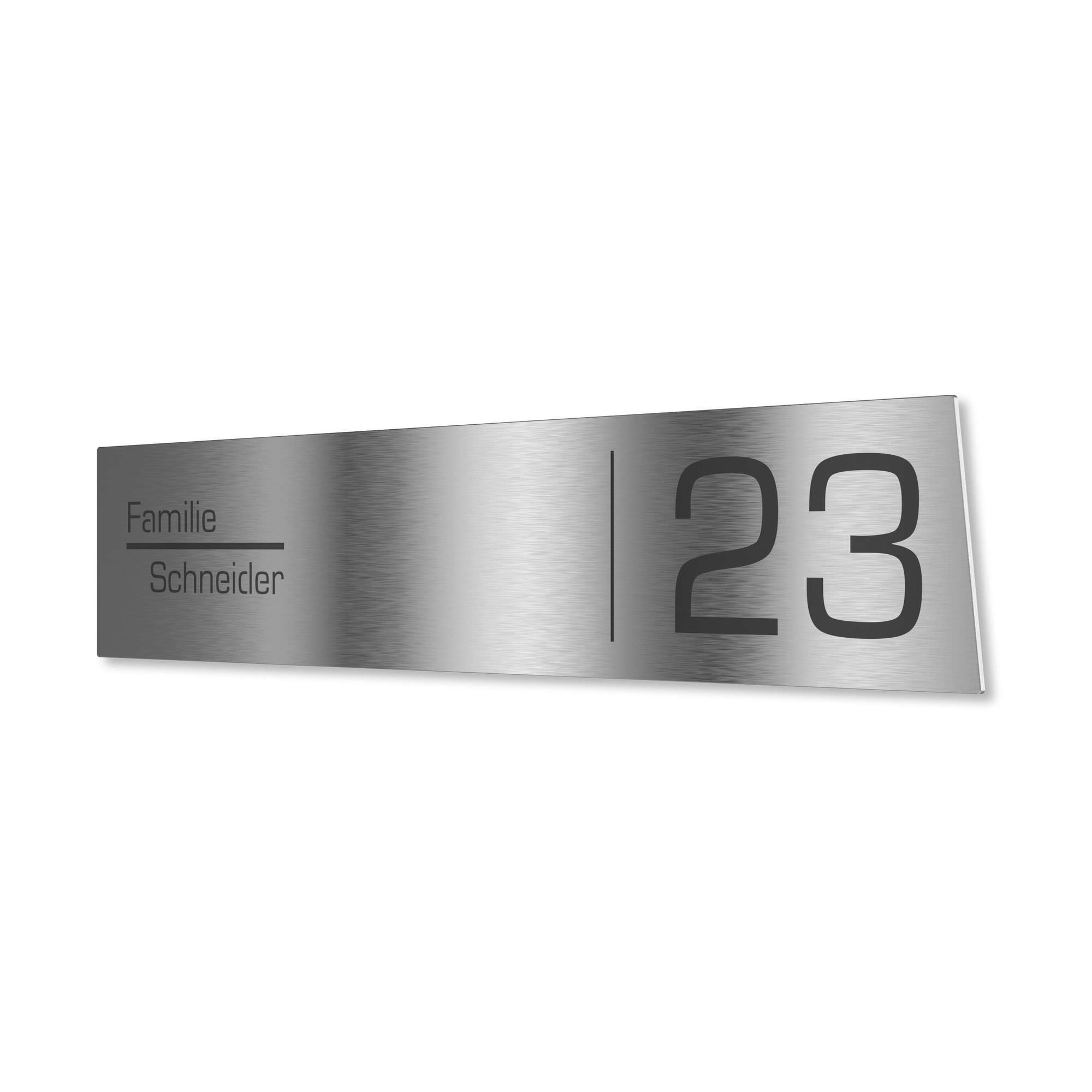 Draco stainless steel letterbox sign engraving - Design 4