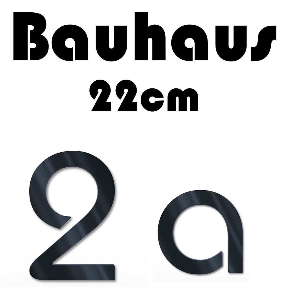 Bauhaus house number made of solid steel in RAL7016 anthracite - height 22 cm