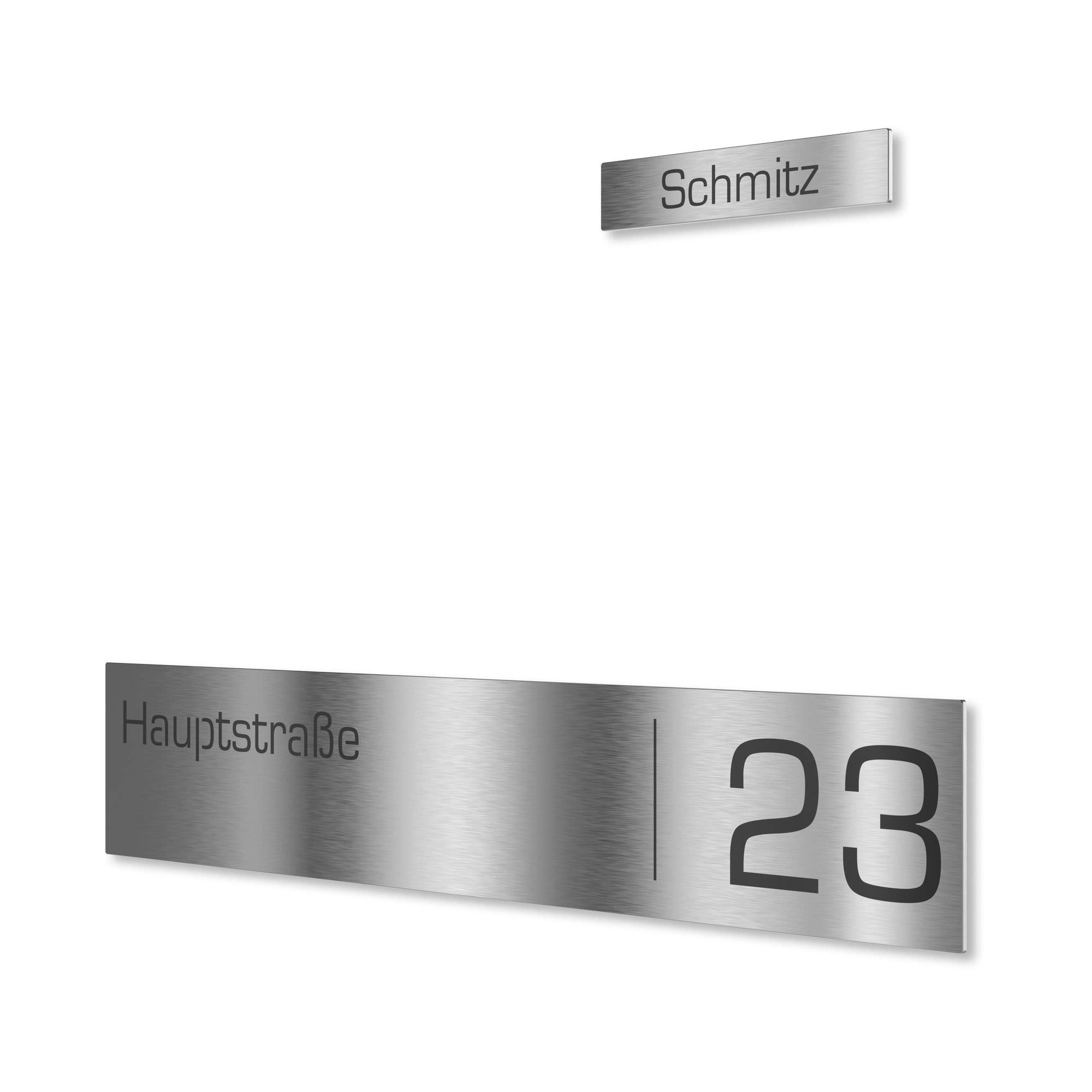 Aurora stainless steel letterbox sign engraving - Design 5