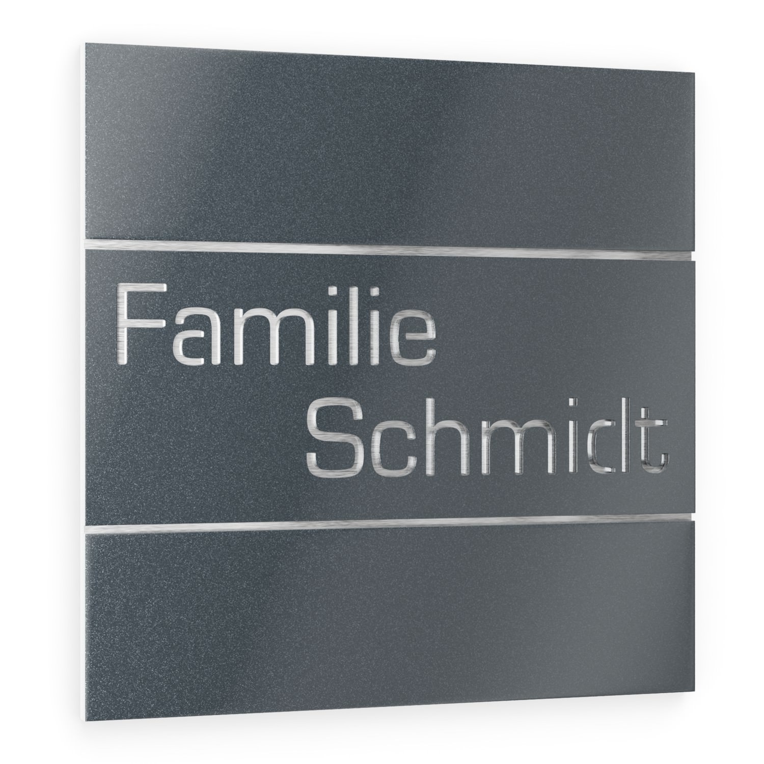 Stainless steel nameplate / acrylic glass anthracite metallic square