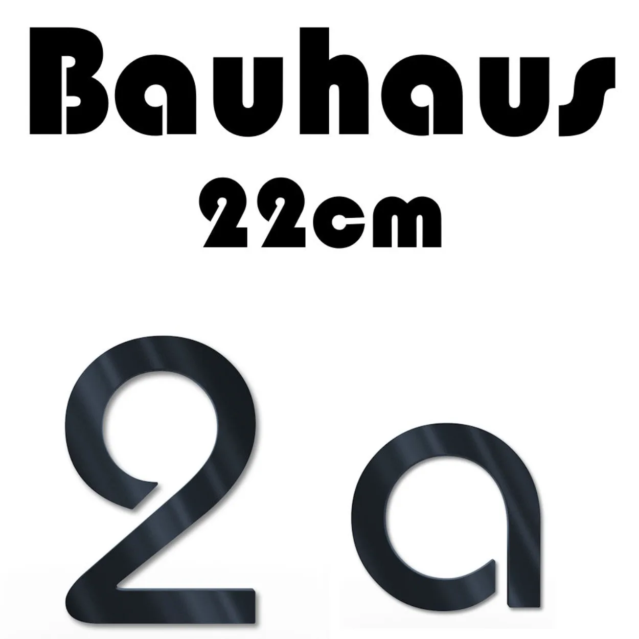 Bauhaus Hausnummer aus massivem Stahl in RAL7016 Anthrazit – Höhe 22 cm