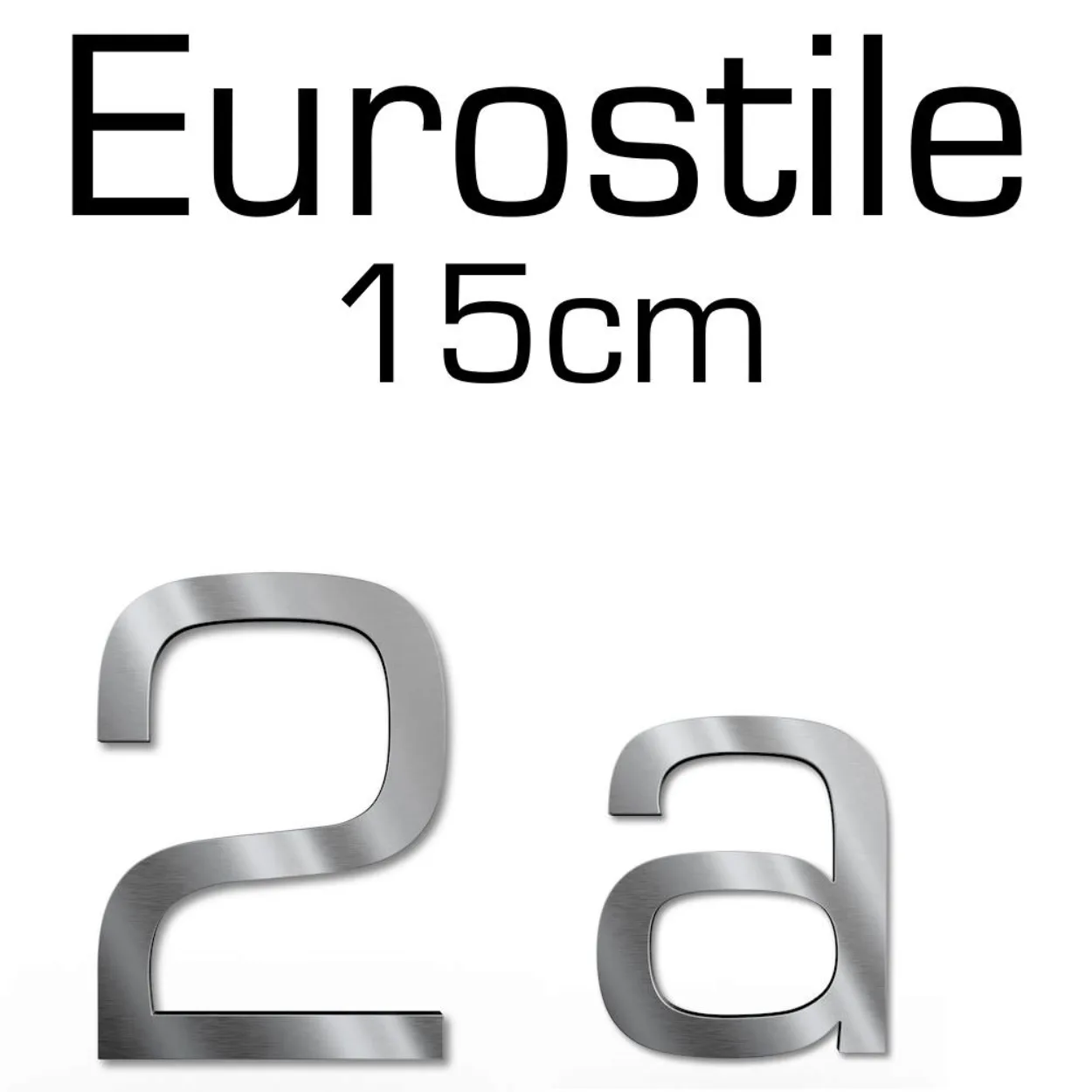 Eurostile Edelstahl Hausnummer – Höhe 15 cm