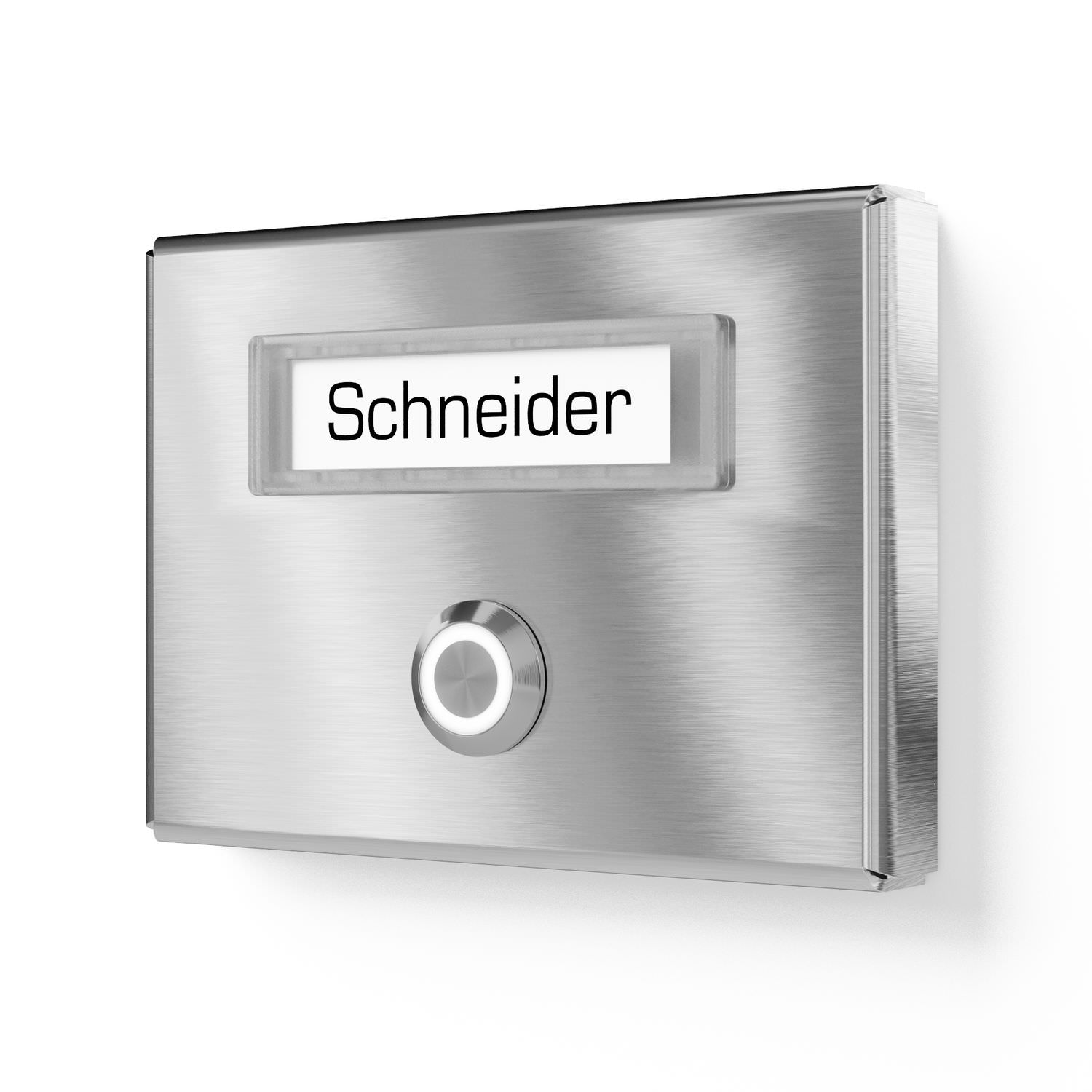 Sonnette de porte apparente Badge en acier inoxydable TYPE 7 - Acier inoxydable Rectangulaire