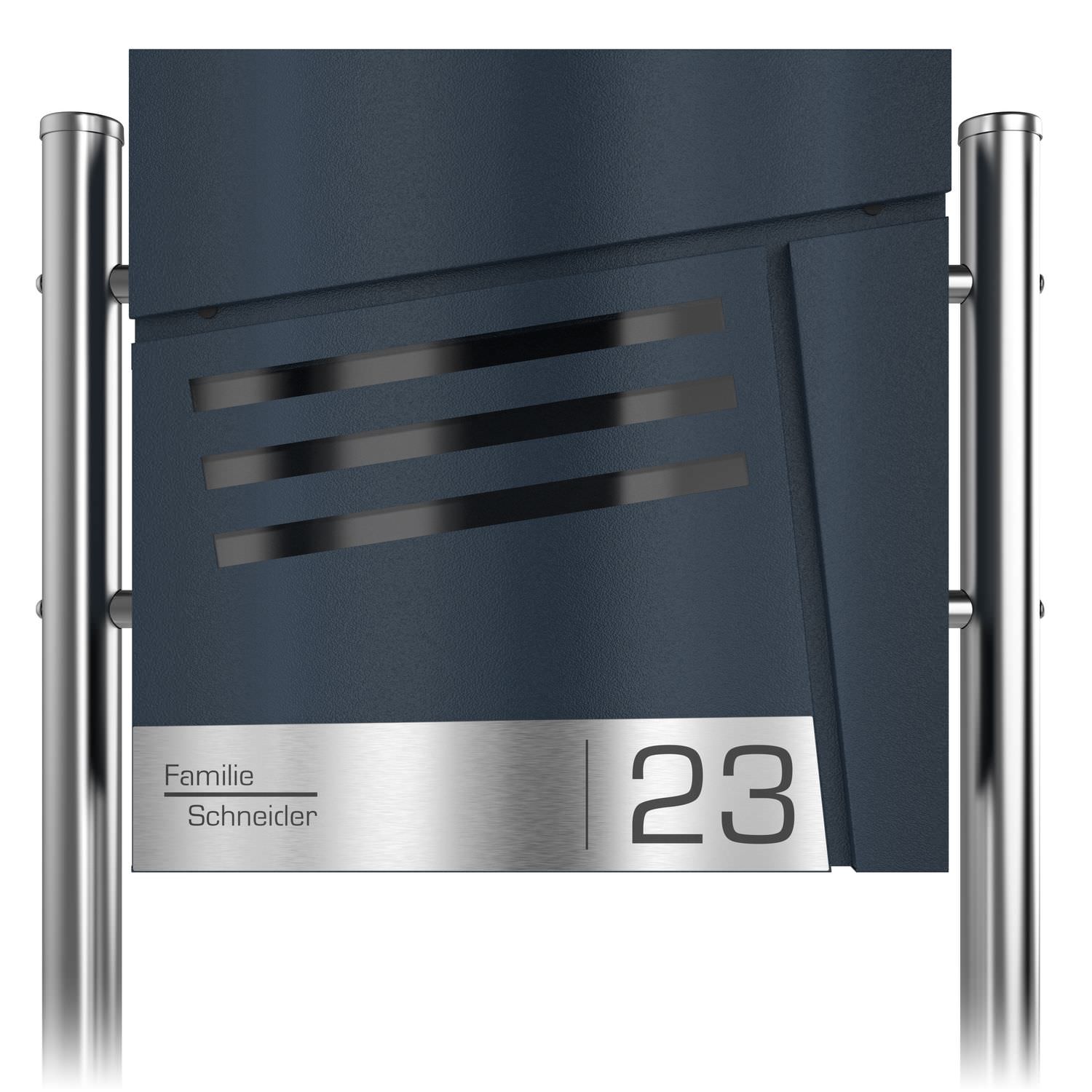 Draco letterbox and stainless steel stand - Laser engraving personalised stainless steel letterbox