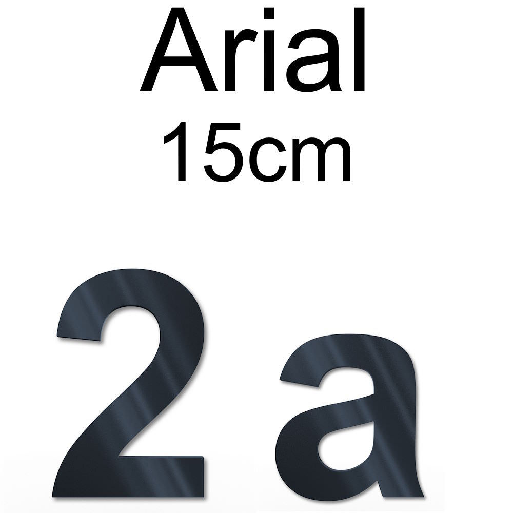 Número de casa Arial de acero macizo en RAL7016 antracita - altura 15 cm