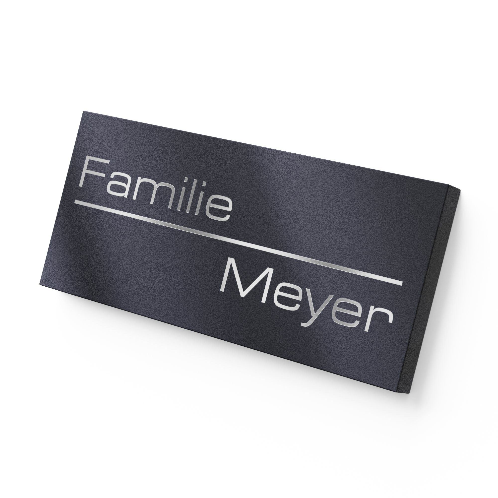 Stainless steel nameplate with engraving in RAL7016 Square