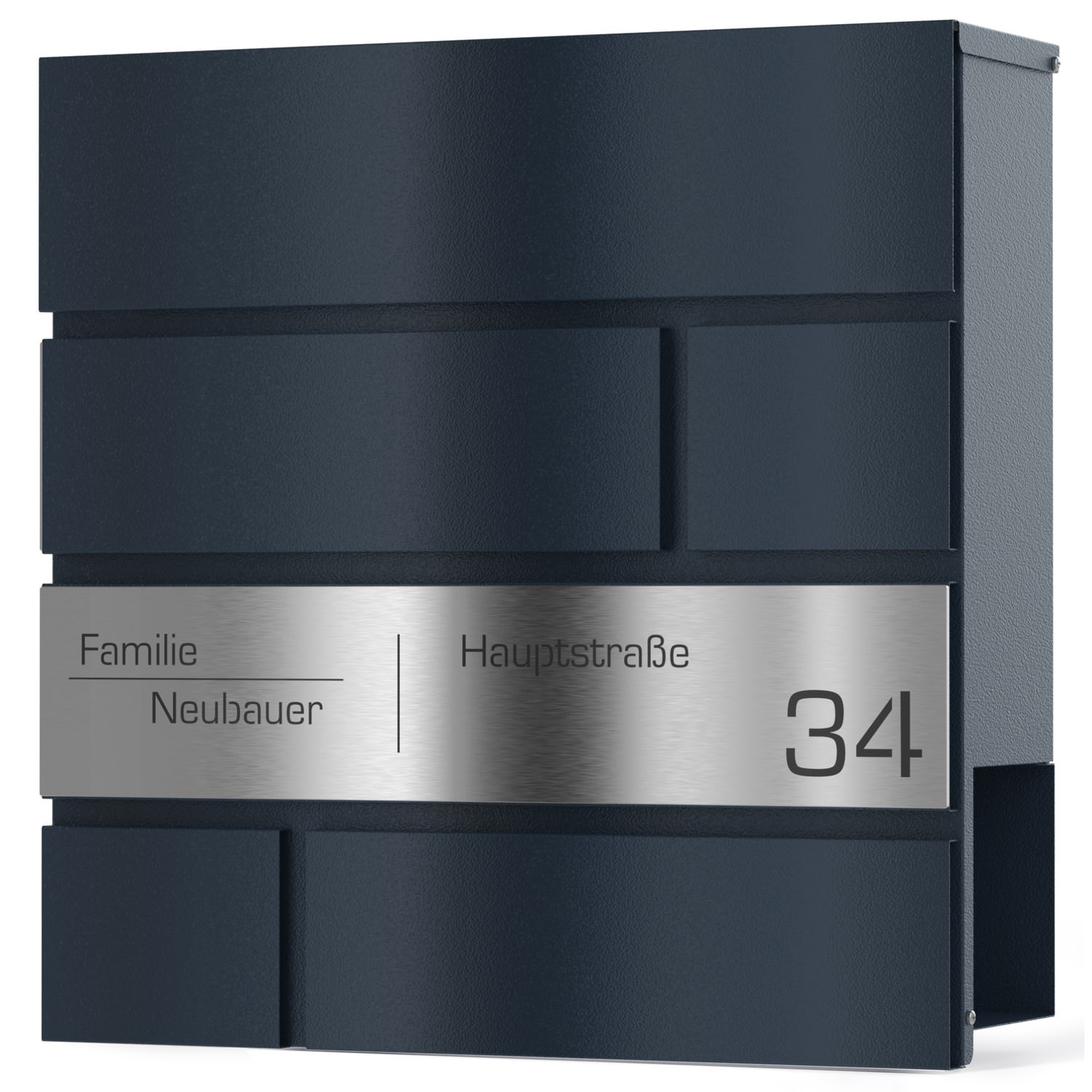 Stellar letterbox engraving in anthracite RAL 7016 - stainless steel design 2 370x370mm