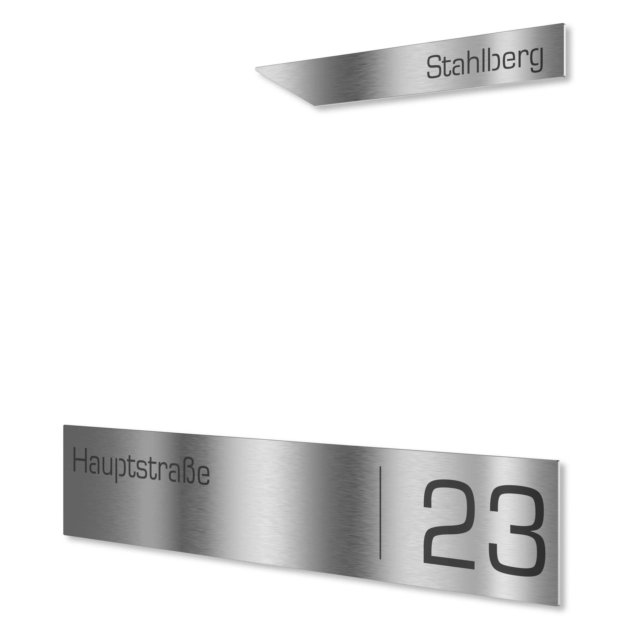 Aurora stainless steel letterbox plate engraving - Design 6