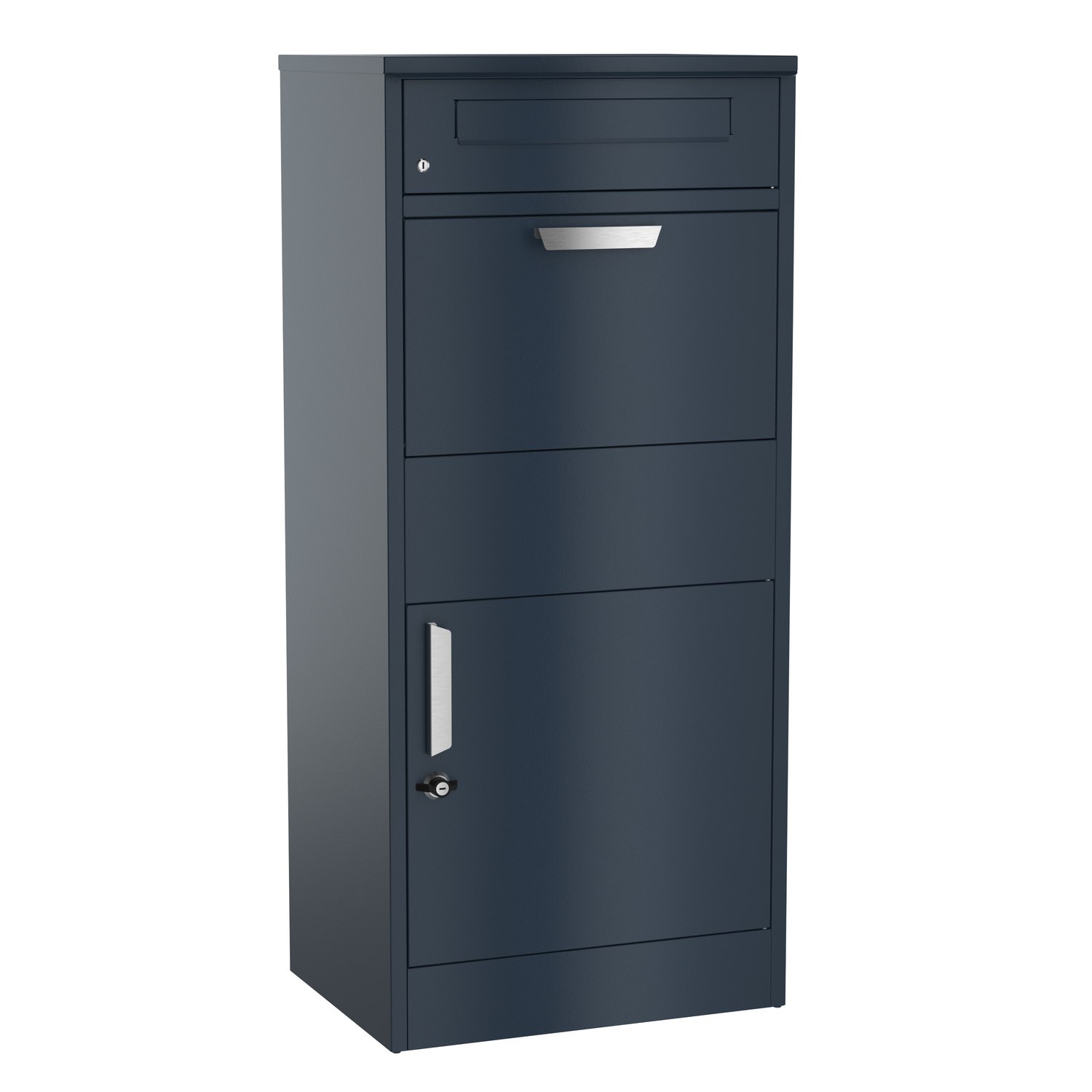 Parcel letterbox with letter compartment, free-standing - return stop Postbox Design 3