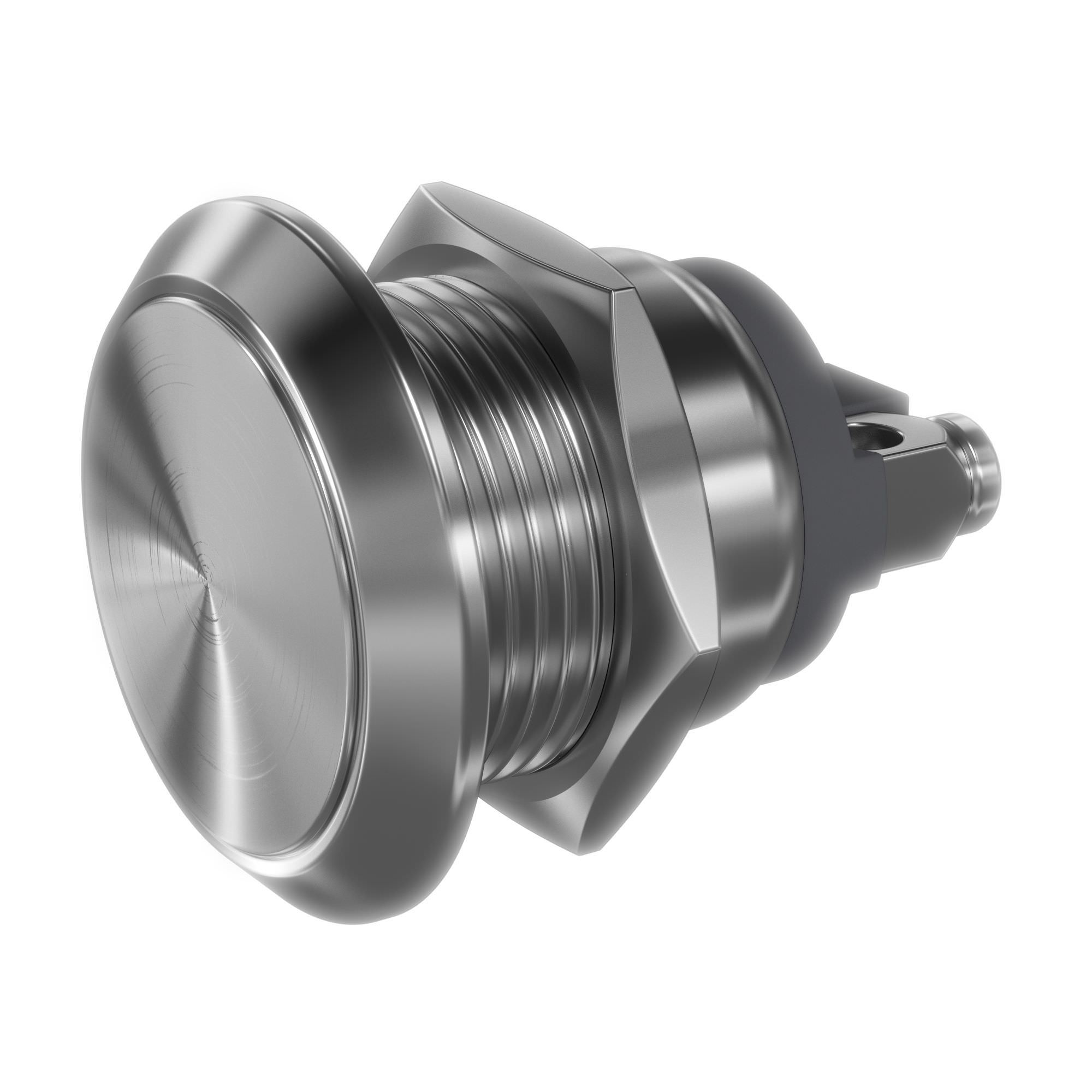 Without LED 19mm stainless steel push-button 30x22x25mm - screw contacts - momentary action