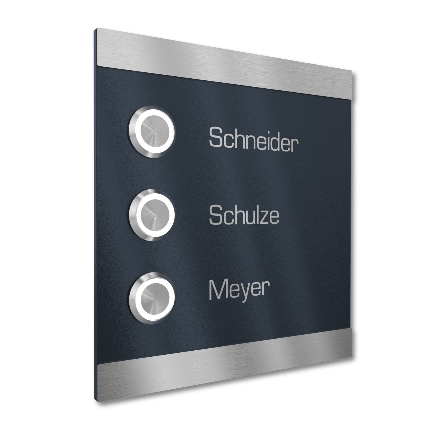 Multi-family doorbell 3 engraving stainless steel 140x150mm Design 3