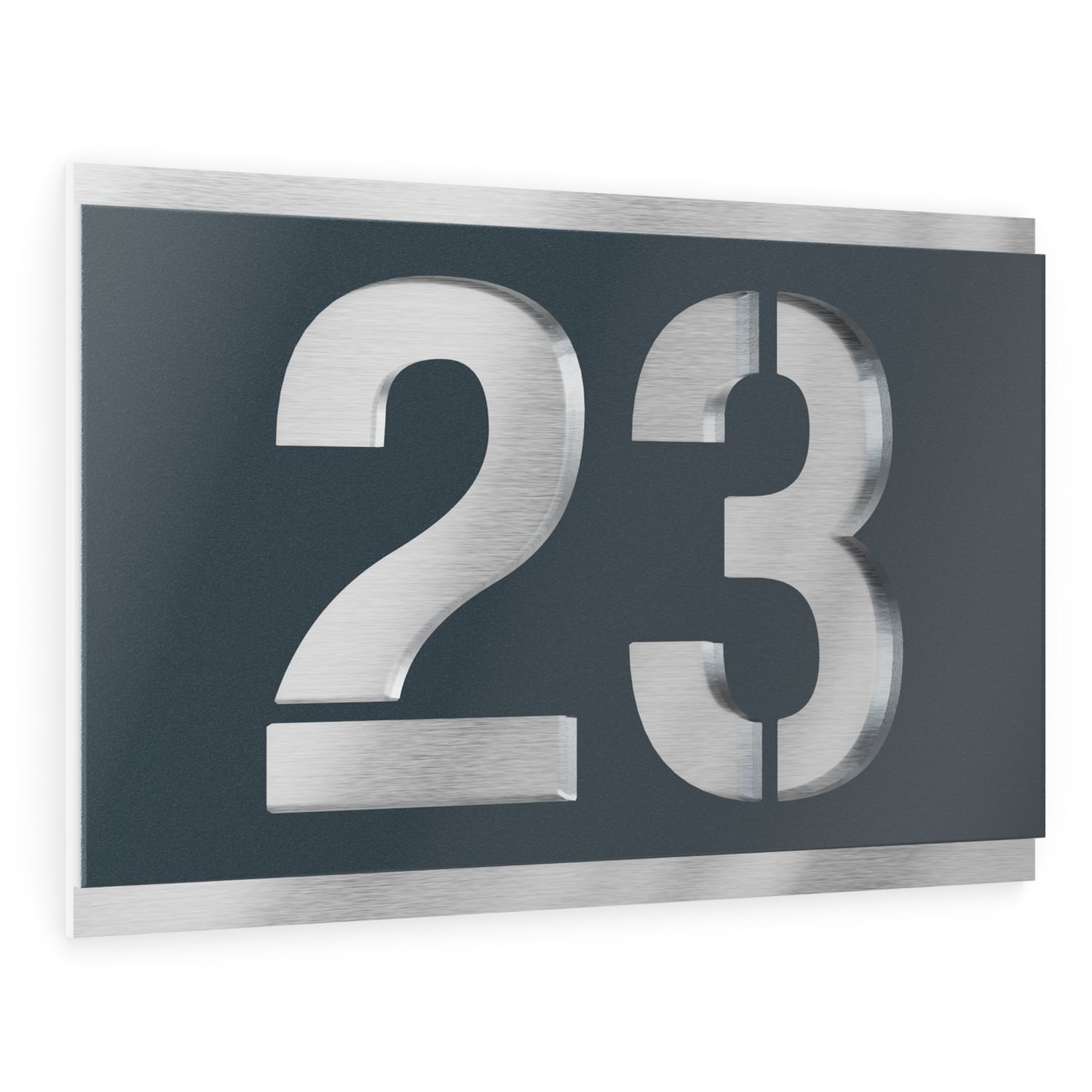 House number in stainless steel / acrylic glass anthracite RAL 7016 Rectangular