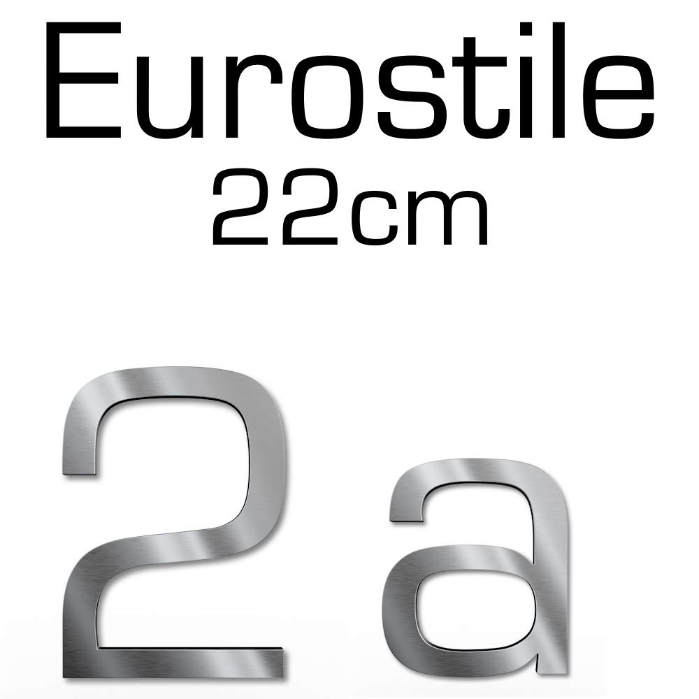 Número de casa de acero inoxidable Eurostile - altura 22 cm