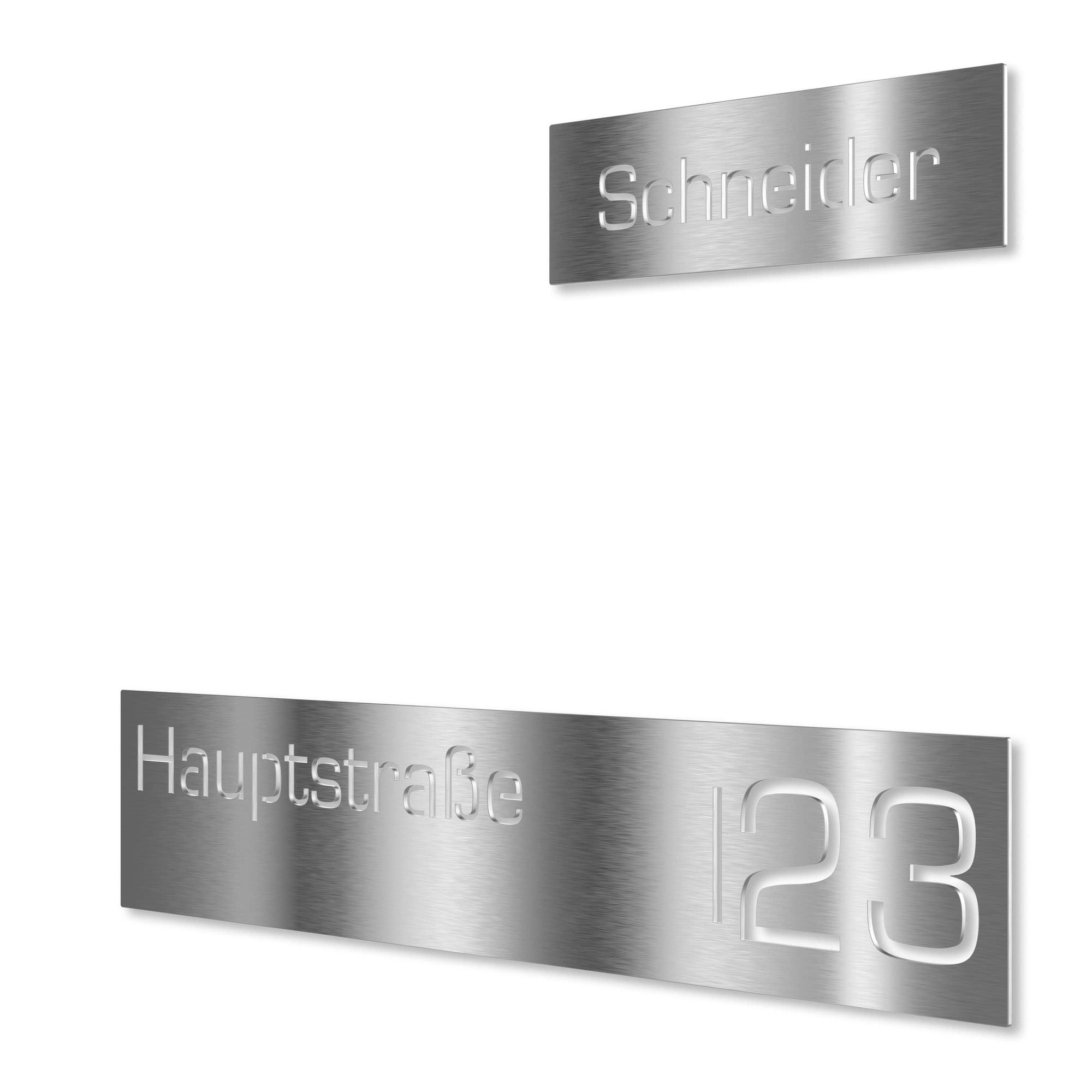 Vega stainless steel letterbox sign with laser engraving - Design 2