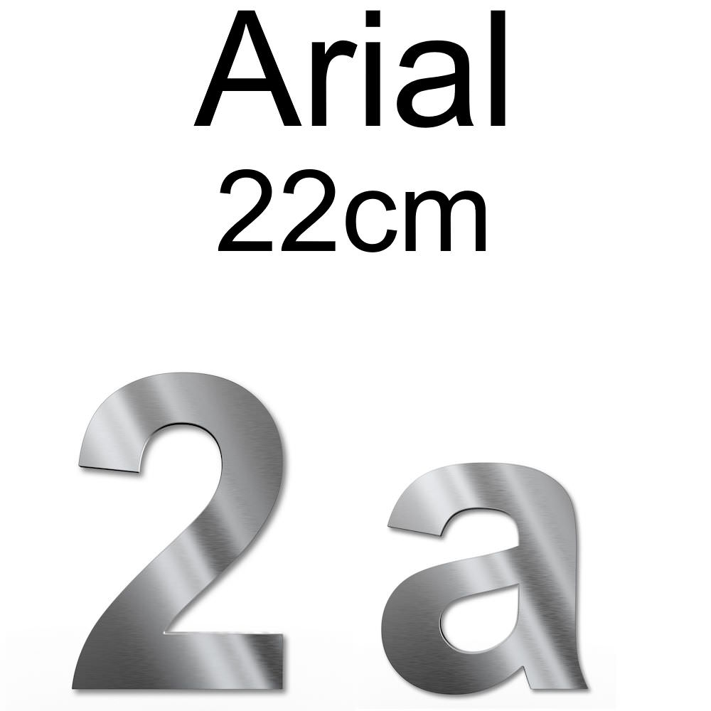 Numero civico in acciaio inox - Altezza 22 cm - Arial