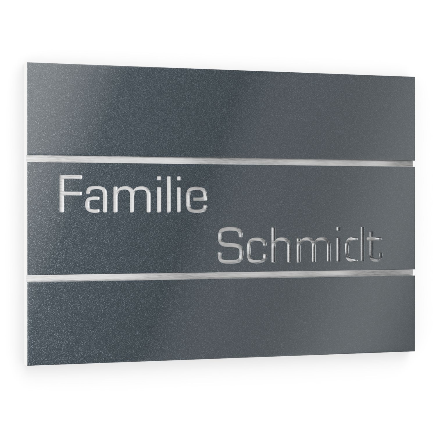 Stainless steel nameplate / acrylic glass anthracite metallic rectangular