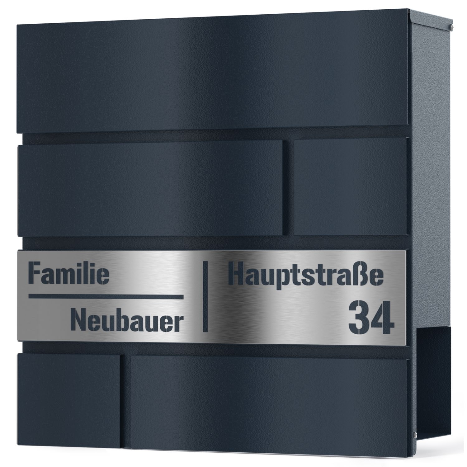 Stellar letterbox laser cut in anthracite RAL 7016 - stainless steel design 2 370x370mm