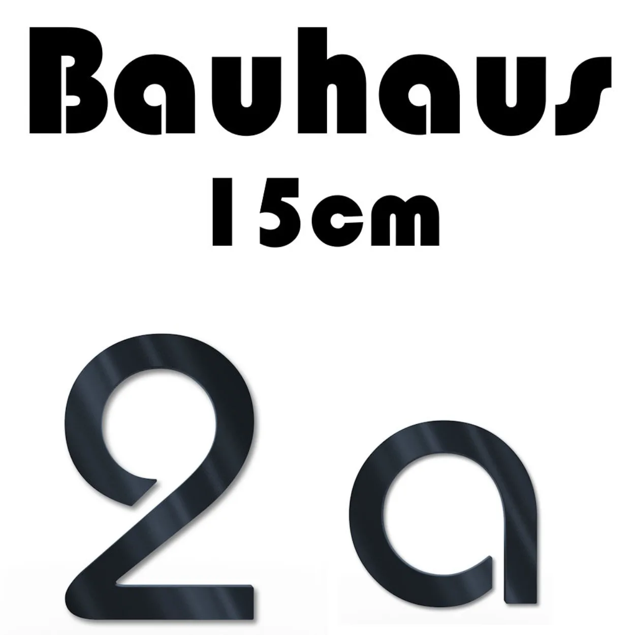 Bauhaus Hausnummer aus massivem Stahl in RAL7016 Anthrazit – Höhe 15 cm