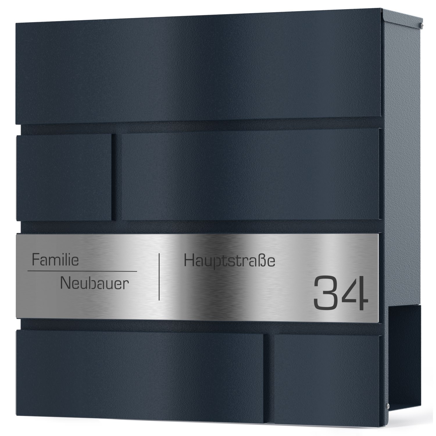 Pulsar letterbox engraving in anthracite RAL 7016 - stainless steel design 2 363x410mm