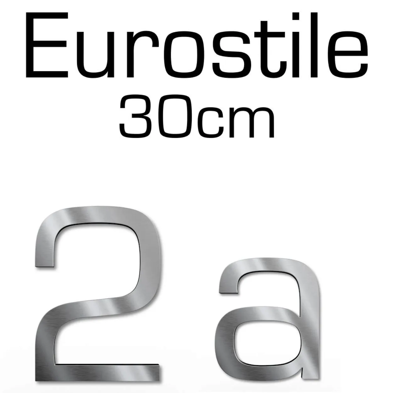 Eurostile Edelstahl Hausnummer – Höhe 30 cm