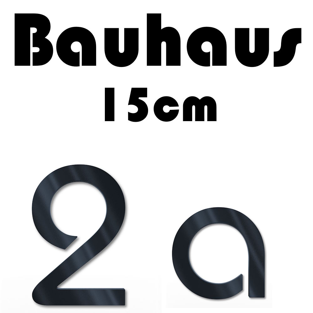 Bauhaus house number made of solid steel in RAL7016 anthracite - height 15 cm