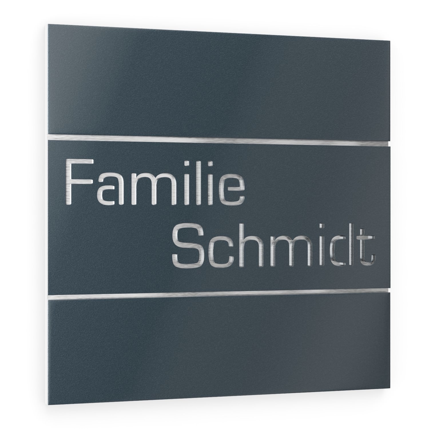 Stainless steel nameplate / acrylic glass anthracite RAL 7016 Square