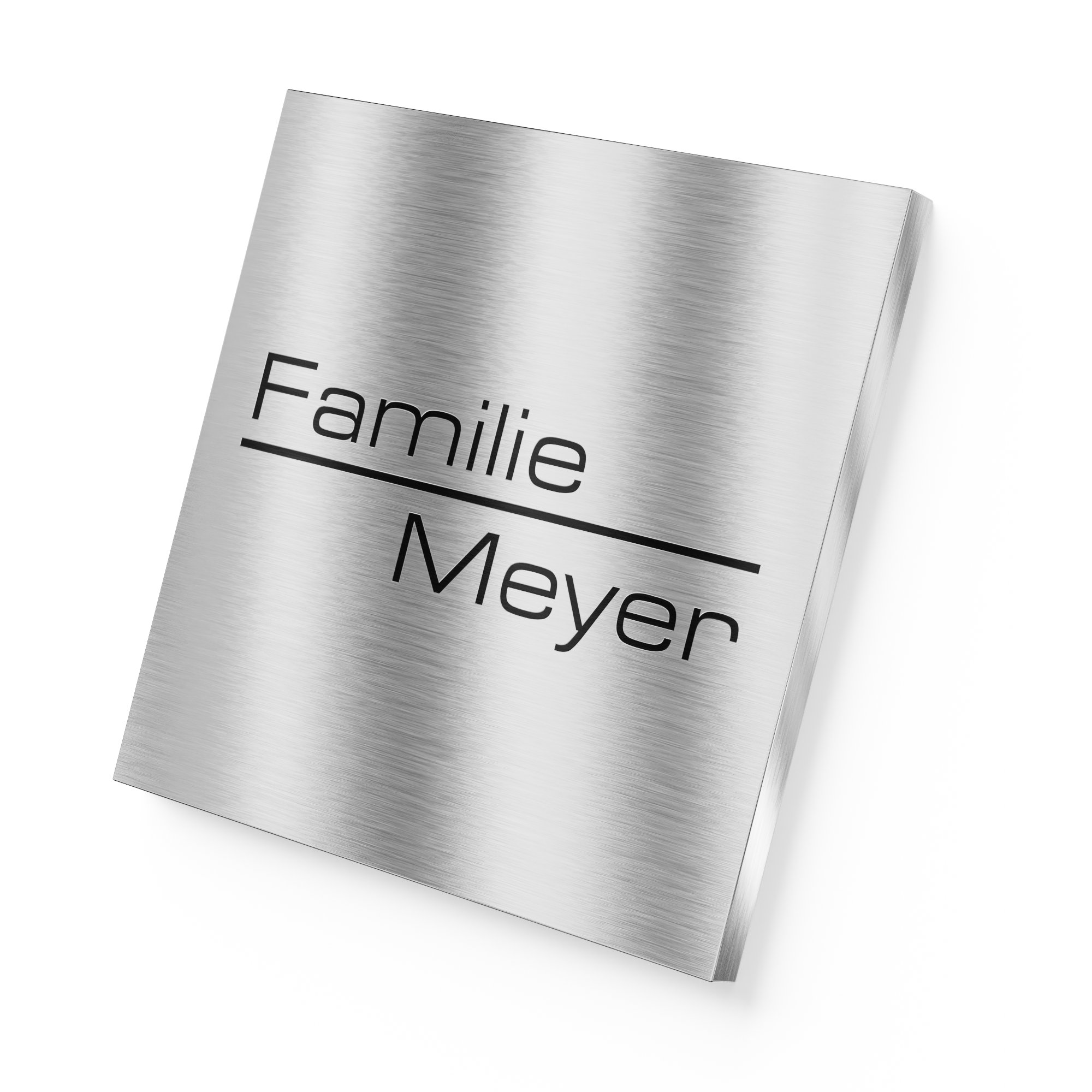 Stainless steel nameplate with engraving in stainless steel square