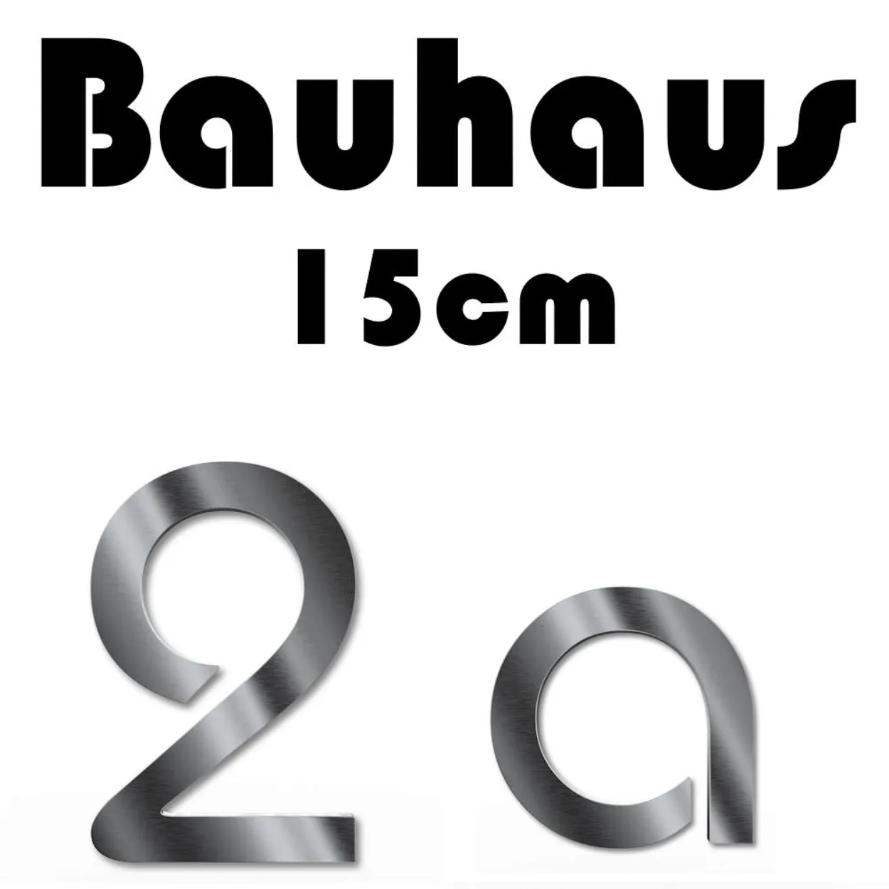 Edelstahl Hausnummer – Höhe 15 cm – Bauhaus