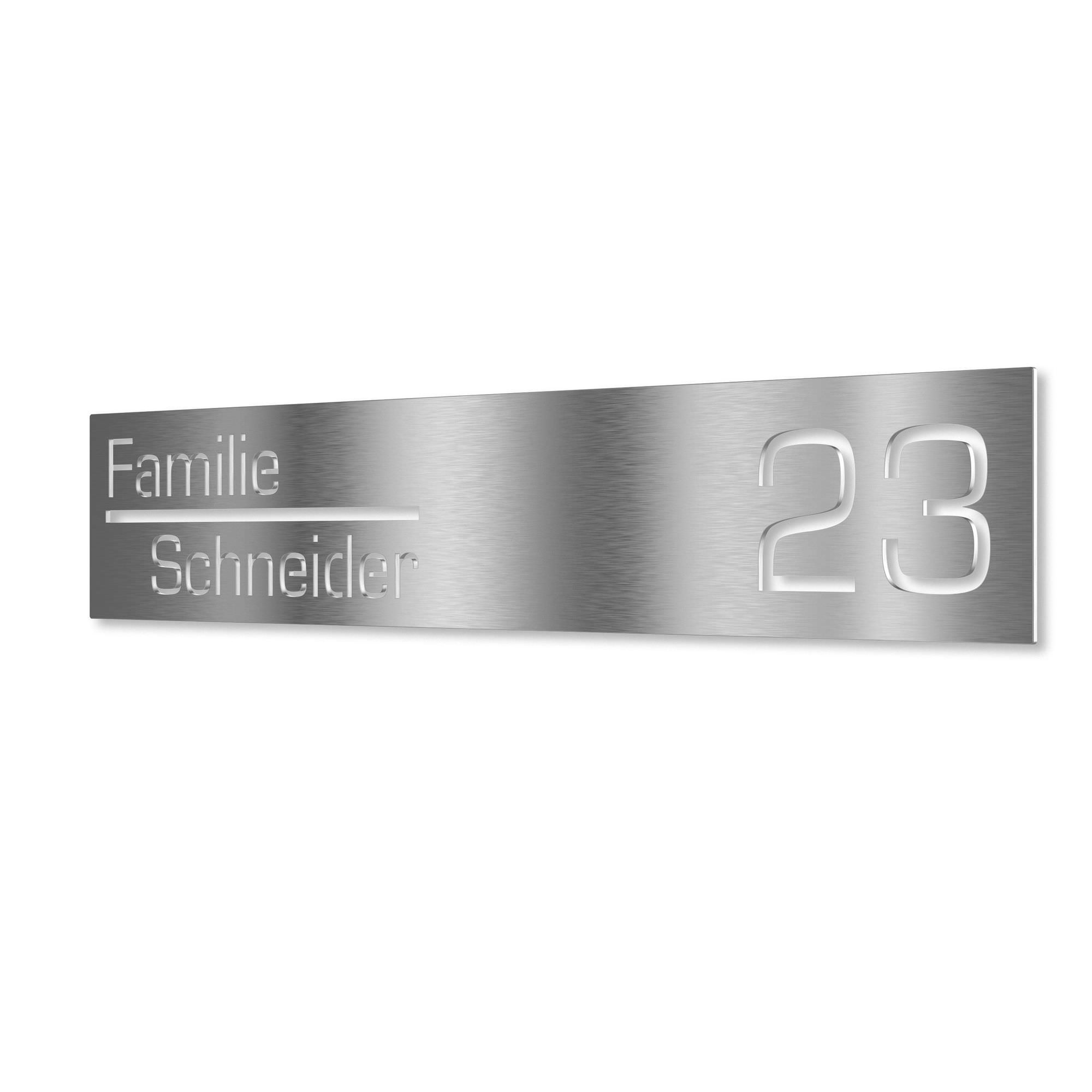 Aurora stainless steel letterbox sign with laser engraving - Design 4