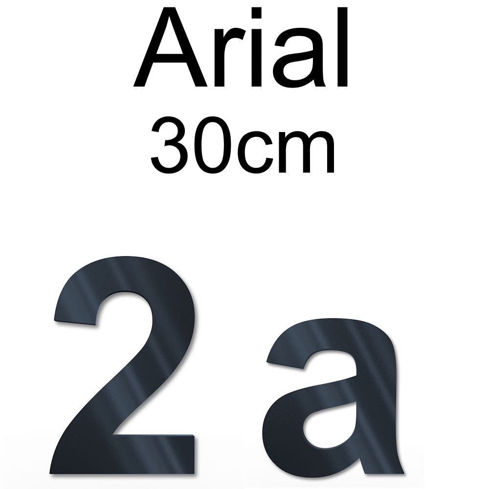 Arial house number made of solid steel in RAL7016 anthracite - height 30 cm