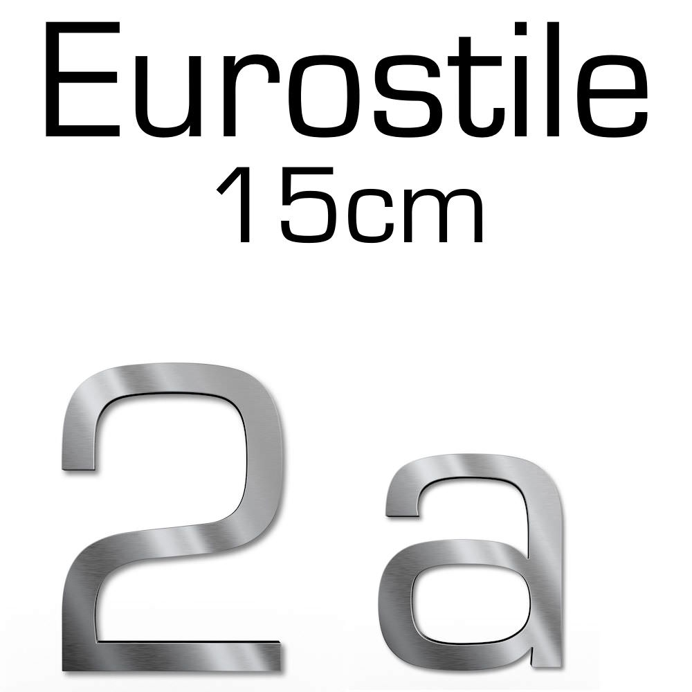 Eurostile roestvrij stalen huisnummer - hoogte 15 cm