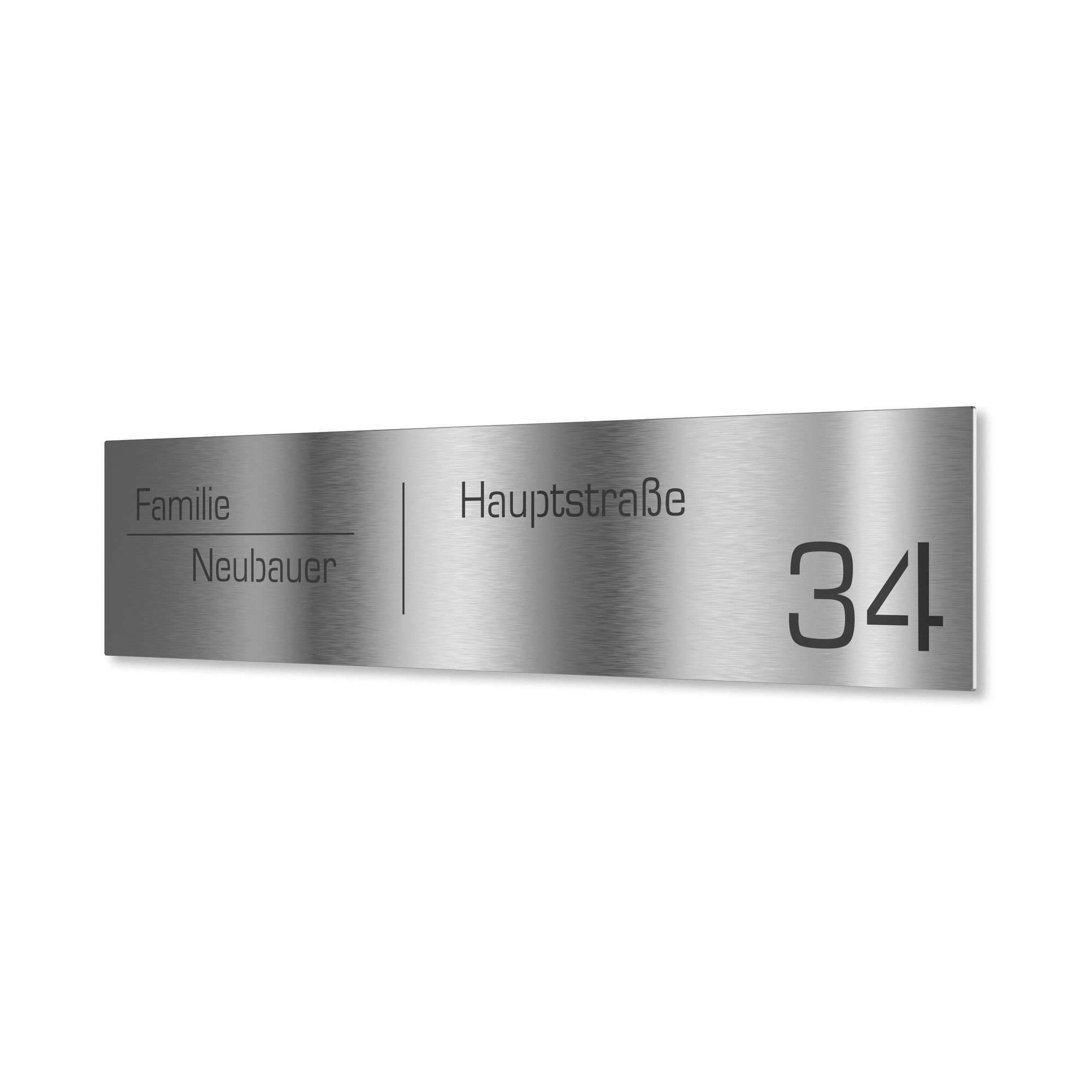 Zenith stainless steel letterbox plate engraving - Design 8