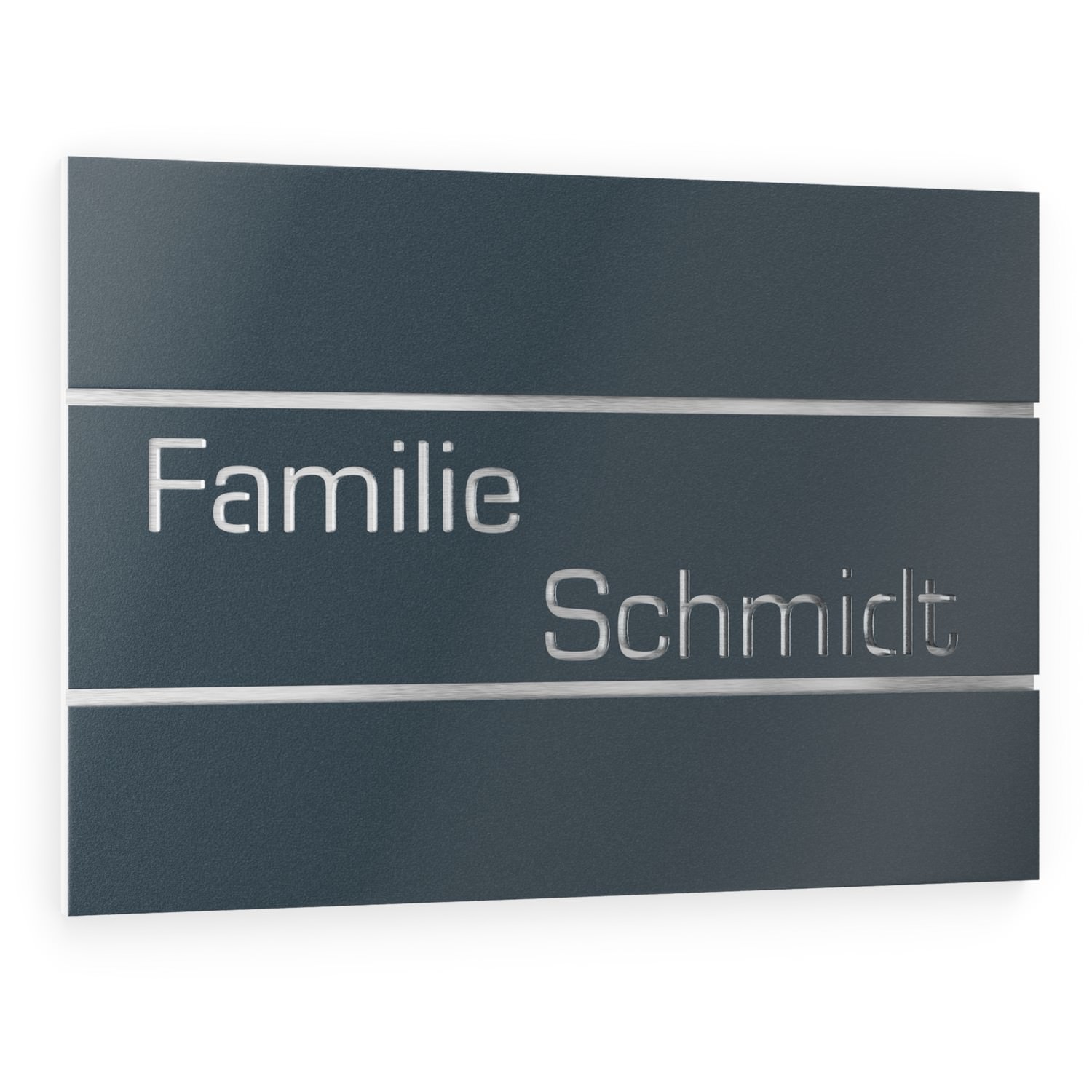 Stainless steel nameplate / acrylic glass anthracite RAL 7016 Rectangular