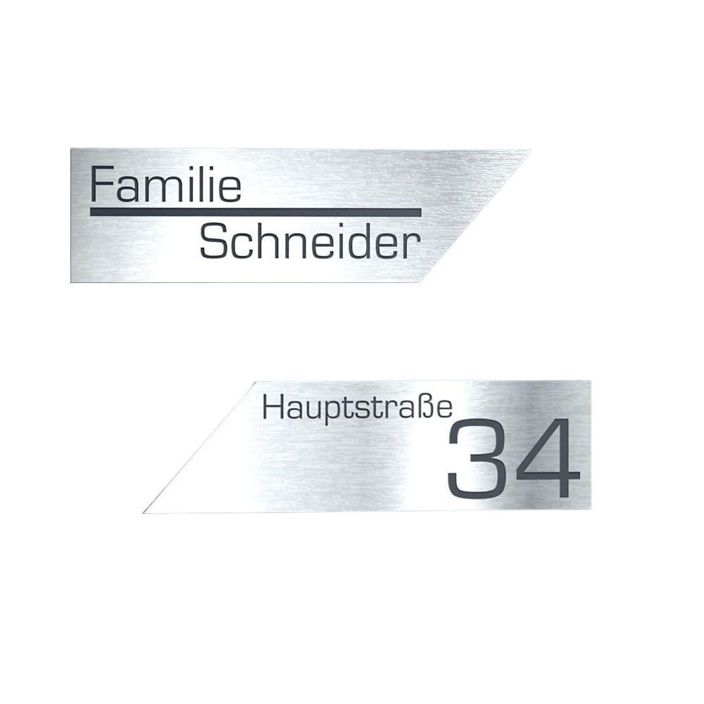 Zenith Briefkastenschild aus Edelstahl Laserschnitt Gravur - Design 5