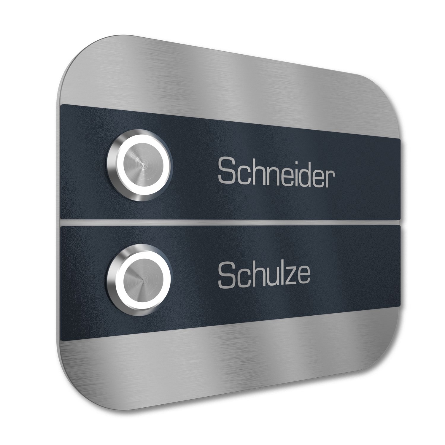 Multi-family doorbell 2 engraving stainless steel 140x115mm Design 2