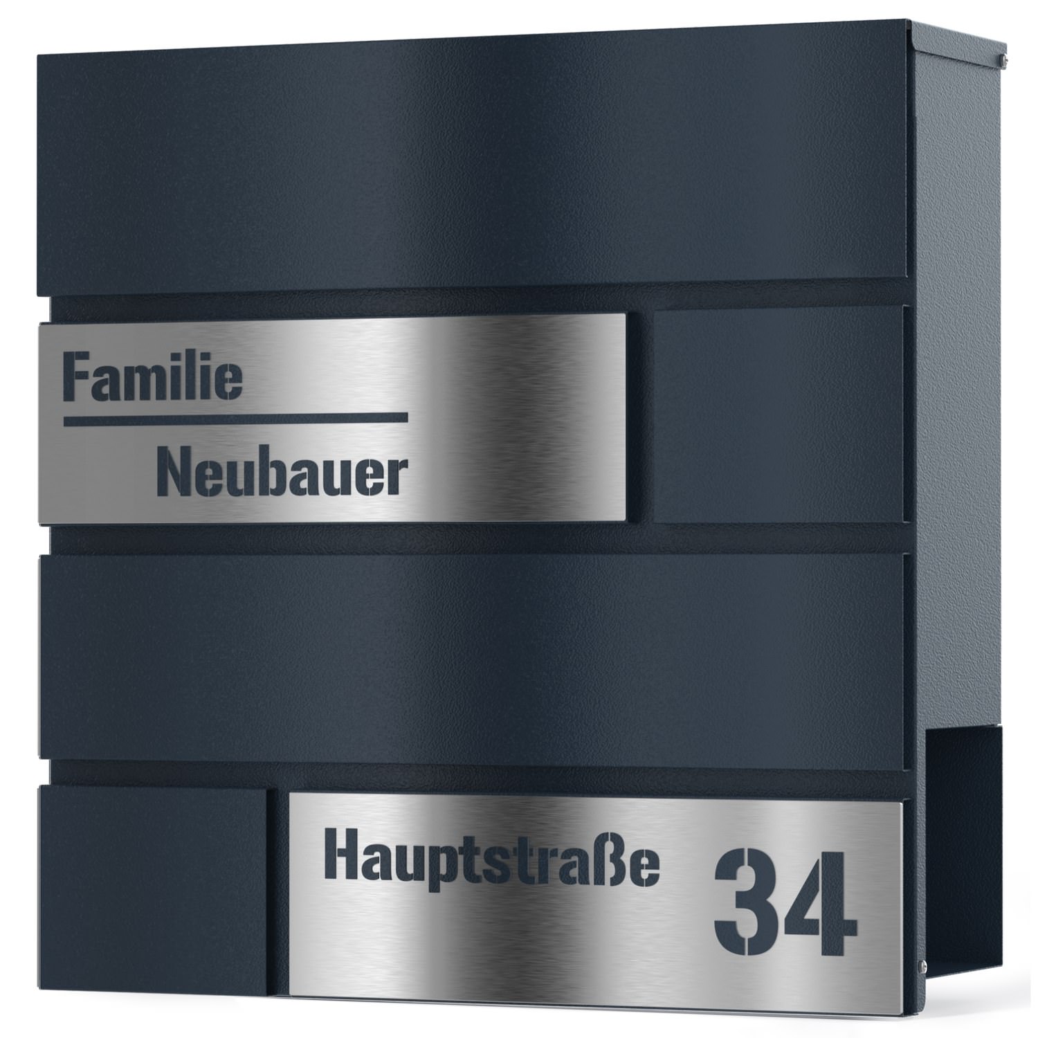 Stellar letterbox laser cut in anthracite RAL 7016 - stainless steel design 1 370x370mm