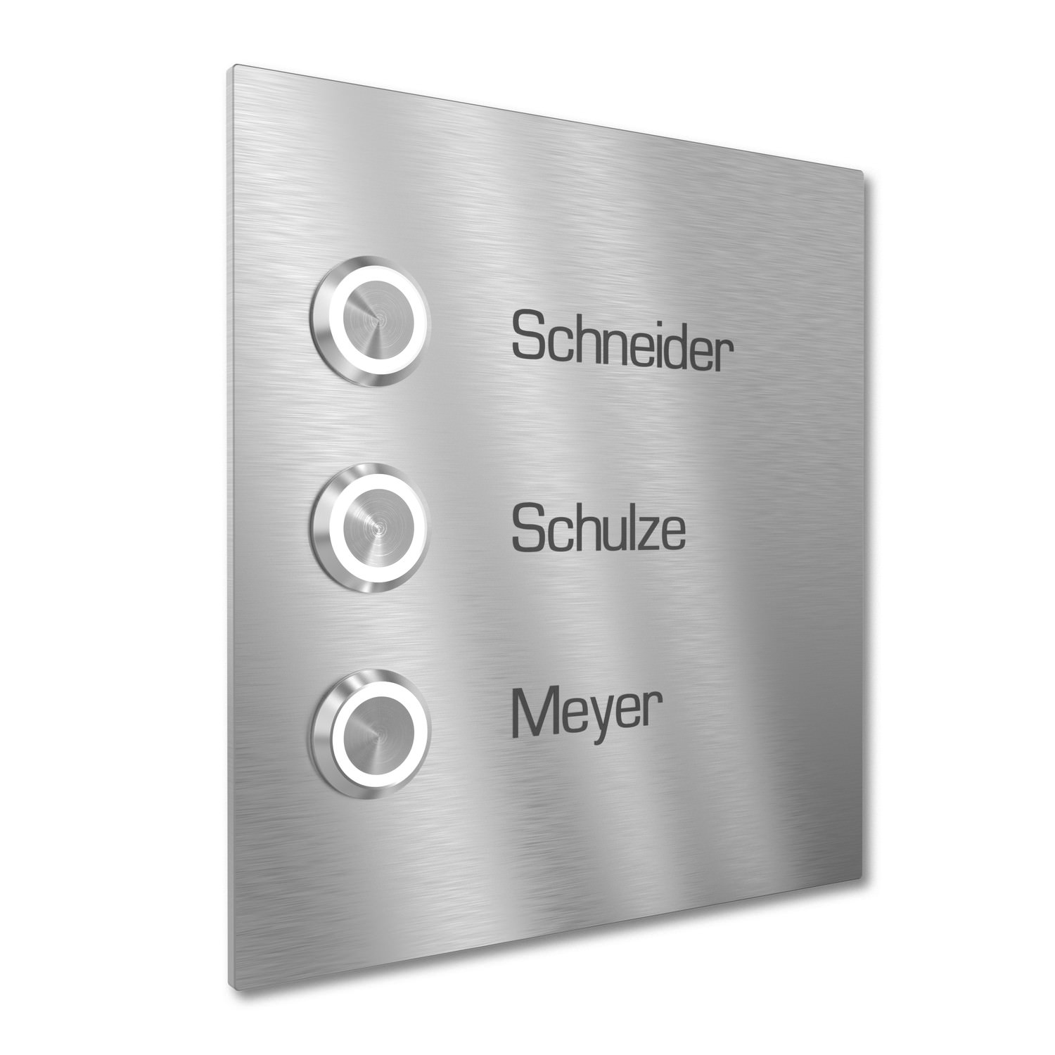 Multi-family doorbell 3 engraving stainless steel 140x150mm Design 1